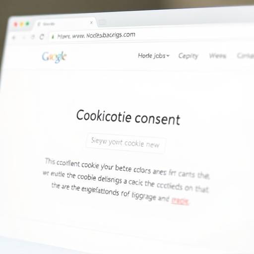 Exemplo de um banner de consentimento de cookies em um site